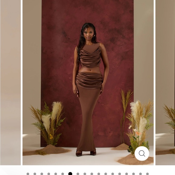 Wanderdoll Koll Satin Co-ord Set Chocolate - Picture 1 of 13